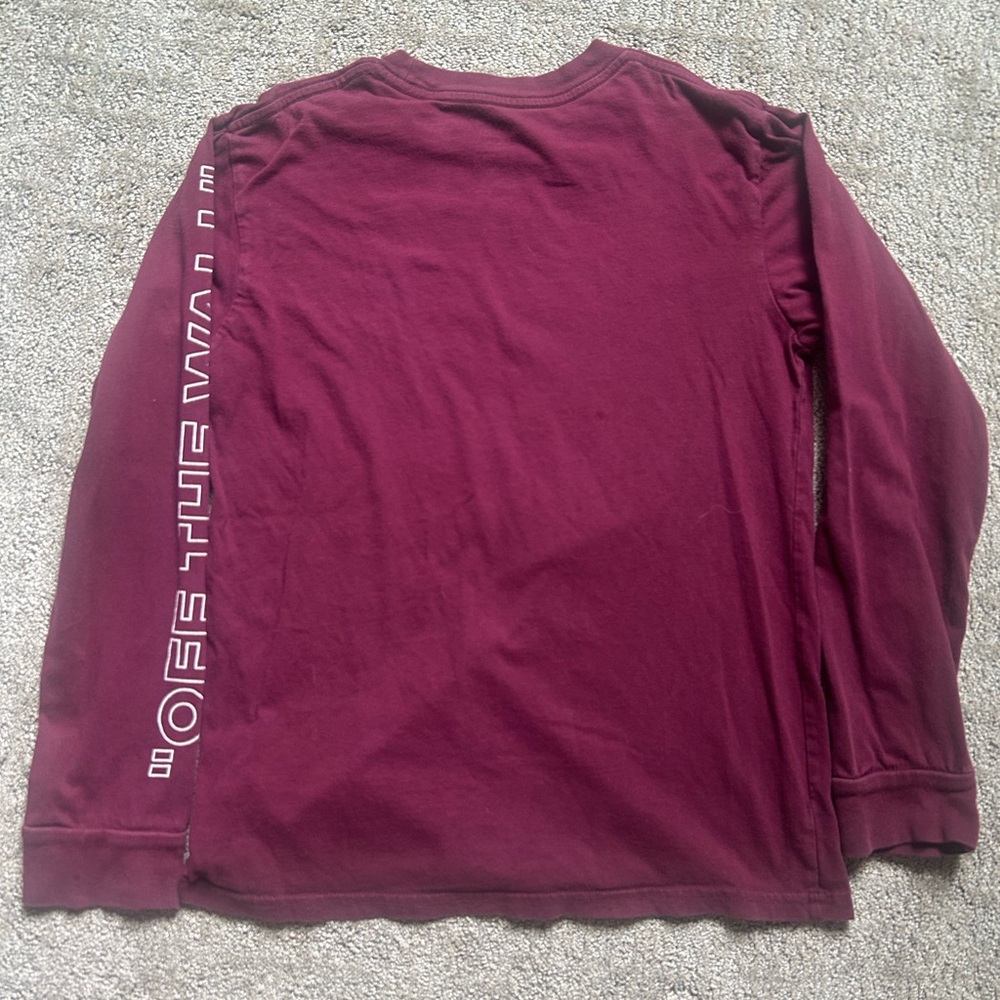 Youth Medium Vans 'Off The Wall' Burgundy Long Sleeve Tee 🛹 - Picture 2 of 2